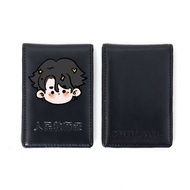 Teacher Work Badge Holder Official Personnel Badge Holder Metal Badge Leather Case Multi-Card Slot B