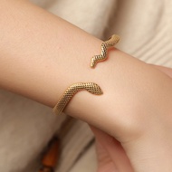 Snake Bangle Stainless Steel Unfade Cuff Bangle Women's Bracelet
