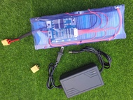 แบตเตอรี่ ลิเธียมฟอสเฟต 6S 21 โวลท์6200ma  ครบชุดพร้อมที่ชาร์จ ฟิล์มใส