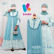 JAHIDA Dress Baju Gamis Anak Perempuan Taggung Umur 10 - 13 Tahun Set Inner Outer Lepasan Terbaru Berkualitas - Baju Setelan Sayap Belah Lepasan - Baju Muslim Anak Cewek Remaja untuk Lebaran by KINDER