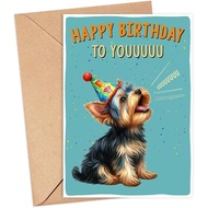 Yorkshire Terrier Dog Card - Birthday Card For Dog Owner - Funny Yorkshire Terrier Dog Birthday Card