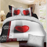 SmartLivingPro 7 in 1 Fitted Bedsheet With Quilt Cover Roses Flowers 3D Design