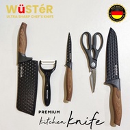 Kitchen Knife Set 5 PCS Chef's Knife Slicing Knife Butcher Knife Forged with Scissors and Ceramic Pe