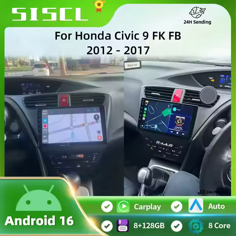 Android 16 For Honda Civic 9 FK FB 2012 - 2017 Car Radio Carplay Multimedia Video Player Navigation 