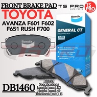 Toyota Avanza F601 F602 F651 Rush F700 Bendix Front Disc Brake Pad DB1460 SGCT