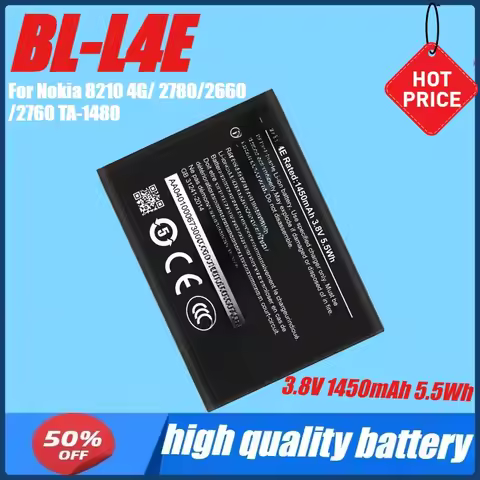 3.8V 1450mAh 5.5Wh BL-L4E Battery For Nokia 8210 4G/ 2780/2660/2760 TA-1480 Flip Phone