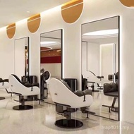 Mirror Haircut Mirror Stand Floor Haircut Salon Haircut Mirror Wall-Mounted with Light Hair Salon Mi