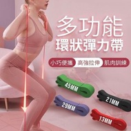 TPE健身阻力帶彈力帶 多功能環狀彈力帶 拉力帶 彈力繩 阻力繩 瑜珈健身運動(2080*4.5*45/綠色)