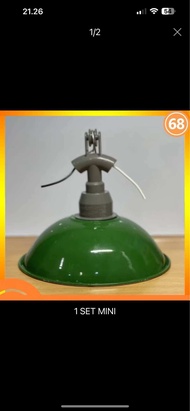 Kap Lampu Satu Set Jalan WD Hijau Gantung E27 + Fitting WD E27