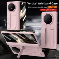 Honor Magic V5 Hand Strap CaseBuilt-in Screen ProtectorKickstandHinge Protection Case for Honor Magi