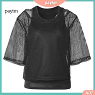 PTM Stretchy 80s Outfit Set - Bright Colors, Mesh & Crop Top, Retro Fashion Trend