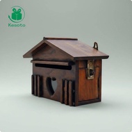 [Kesoto] Rural Style Wooden Wall-mounted Mailbox Large Mail Parcel Box Outdoor Letter Organizer for 