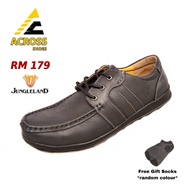 JUNGLELAND BIG SIZE Leather Men Shoe JGLC-8008B black (free socks)