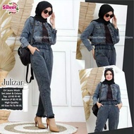 Julizar Women's Clothing Set, Jacket and Jeans, Trendy Casual College Outfit Set Denim Set
