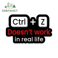 EARLFAMILY CTRL+Z Doesn't Work in Real Life Car Sticker Creative Occlusion Scratch Windshield Vehicl