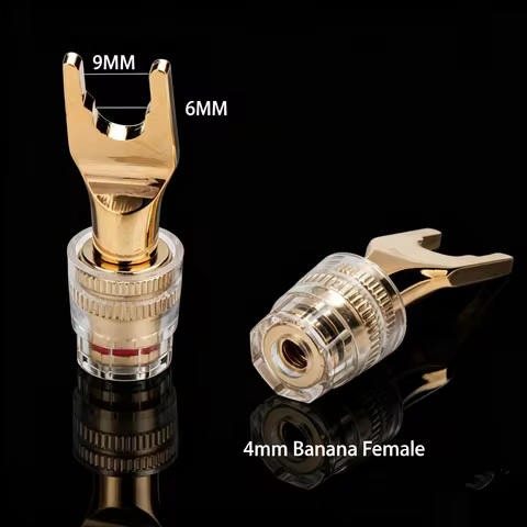 Y to Banana Connectors, Pure Copper Adapter Plug to 4mm Jack Center Surround Wire for Spring Loaded 