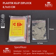 8.7X13 Ziplock Zipper Plastic Clip Size 8.7X13 cm @100 Sheets