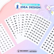 Size Decal, Clothing Size Sticker, Card Size Sticker. 100 Sharp Sheets, Printed on Demand Sticker La