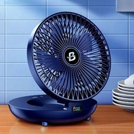 HUBERT Electric Folding Fan, USB Charging Wall Mount Electric Table Fan, Multifunctional Adjustable Portable Air Cooler Desktop