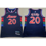 Đấu Giá #20 Niang Phi Philadelphia 76Ers Phila Áo NBA #20 Thêu Áo Thun Nam Số 20 Áo Thi Đấu Bóng Rổ