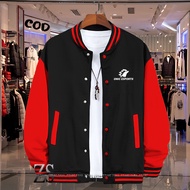 PUTIH Premium Quality White Onic Esports Text Button Varsity Baseball Jacket Sweater / Men Women Dis
