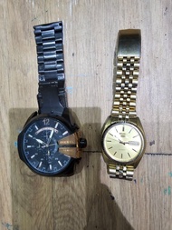 (數十年唔知價 自出價高者得)  90年代精工SEIKO 5仔"7S26-0500"男裝金錶等2隻