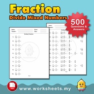 IGCSE Math: Fraction Divide with Mixed Numbers Worksheets 2000 Q+A | IGCSE Maths (PDF)