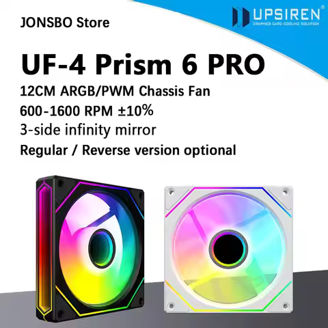UPSIREN UF-4 Prism 6 PRO 120mm case fan 5V 3PIN motherboard light synchronization 4PIN PWM 3-sided i