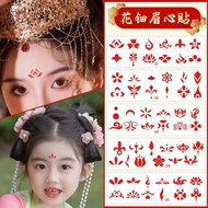 Hot# Spot# Bindi Female Han Costume Facial Gem Sticker Antique Girl's Forehead Printing Tattoo Waterproof and Durable Hanfu Fairy Photo Woman's Head Ornament Love.Q