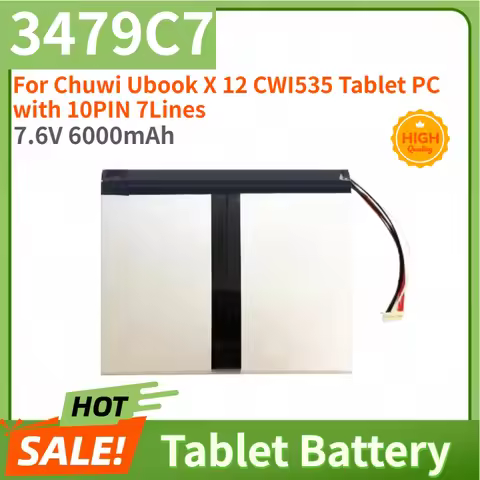 High Quality 3479C7 Tablet Battery 7.6V 6000mAh for Chuwi Ubook X 12 CWI535 Tablet PC with 10PIN 7Li