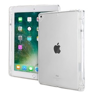 Case For Apple iPad 9.7 2018 ， TPU Soft Clear Transparent Four Angle Shockproof With Pencil Holder C