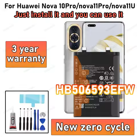 100% New High Capacity HB506593EFW Battery For Huawei nova 10 Pro/nova 11 Pro/nova 11U Phone batteri