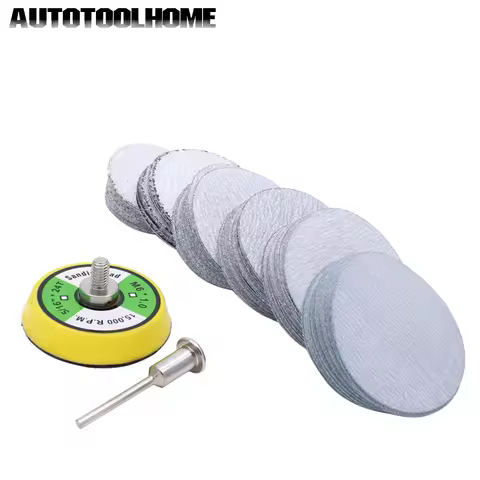 80-600 Mixed Grit 2 Inch Sander Disc Sanding Disk Sand Paper with 50mm Polish Pad Plate for Dremel 3