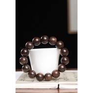 Comes with Certificate Wenlai Soft Silk Black Oil Agarwood Bracelet Qinan Wooden Collection Wenwan Antique Handle Piece