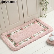 SIJIANGMOLD 1 Pcs Flower Rug, Pink Microfiber Pink Rug, Easy To Use Absorbent 16*24Inch Non-Skid Flo