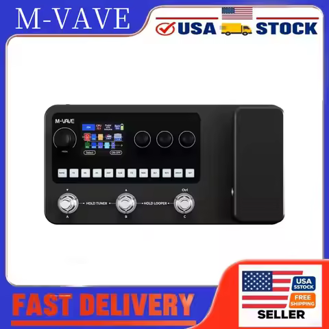 M-VAVE MK20 Guitar Bass Effects Processor 320 ANN Modeled Tones 120 Amp Sims 20s Looper 8H Battery L