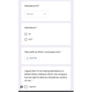 Attendance (google sheet and google form)