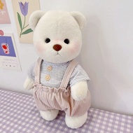 เสื้อผ้าหมี Lola ขนาดกลาง 30 ซม. เสื้อยืดลายทางสีเทาและม่วงพร้อมกับกางเกง Fanny Pack Teddy Tales Cute Bear Replacement
