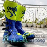 TRAIL MX MOTOCROSS BOOTS ADVENTURE TRABAS ENDURO - FLUOGREEN BLUE