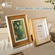 PIX | 4R 6R 8R A4 Wooden Frame Gambar Photo Frame Acrylic Glass Stand Home Deco Certificate Holder 相