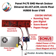 MERAH LED Module Panel P4.75 F3.75 64x16 Running Text SMD Red Indoor Dot Matrix