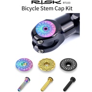 RISK Titanium Al Bicycle Stem Cover 28.6 1-1/8" Very Light Strong Anti-Rust Headset Stem Top Cap Cov