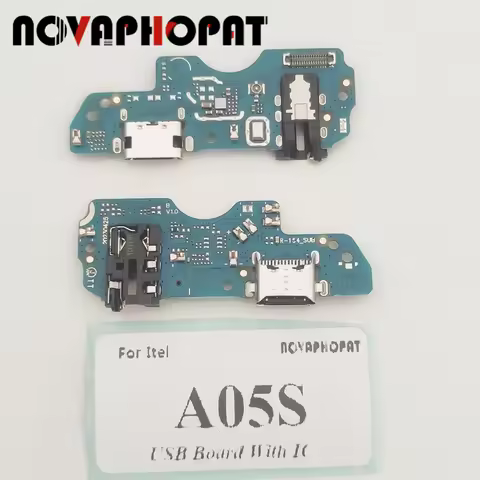 For Itel A05S USB Dock Fast Charger Port Audio Jack MIC Flex Cable Charging Board With IC