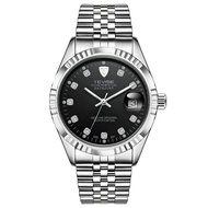 นาฬิกานาฬิกากันน้ำเชิงกลอัตโนมัติกลไกนาฬิกาสำหรับผู้ชายนาฬิกาข้อมือธุรกิจปฏิทิน TEVISE