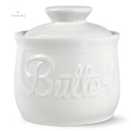 Butter Crock with Improved Lid Porcelain for Spreadable Butter