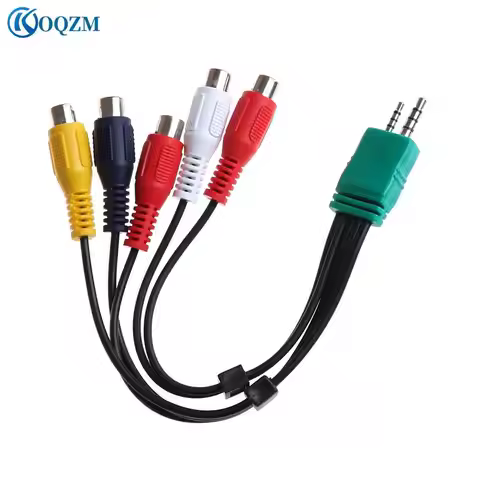 3.5mm + 2.5mm to 5RCA Audio Video AV Component Adapter Cable For Samsung LED LCD TV BN3901154W BN39-
