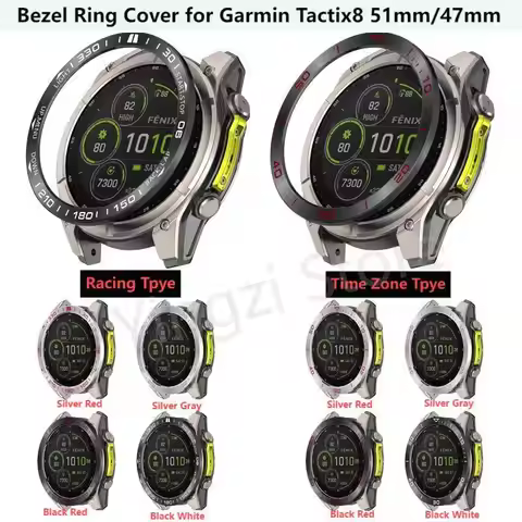 Bezel Ring Cover for Garmin Tactix 8 47mm 51mm Stainless Steel Bumper Case Protector for Tactix8 51M