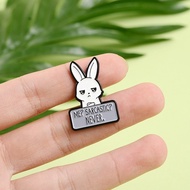Me Sarcastic Never Rabbit Enamel Pin Cute Feminist Badge Funny Sarcasm Bunny Brooch Friend Gift