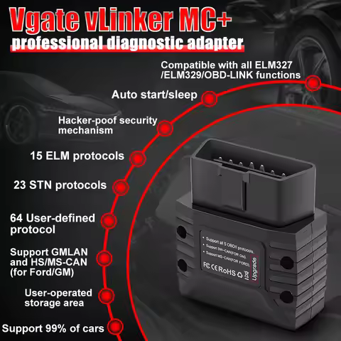 Vgate vLinker MC+ MC V2.2 Bluetooth Car OBD Scanner Auto Diagnostic Tools For IOS Android Scan Tool 