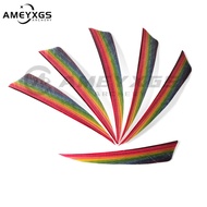 AMEYXGS 50pcs 4 Arrow Feather Shield Natural Feather Fletching Right Wings DIY